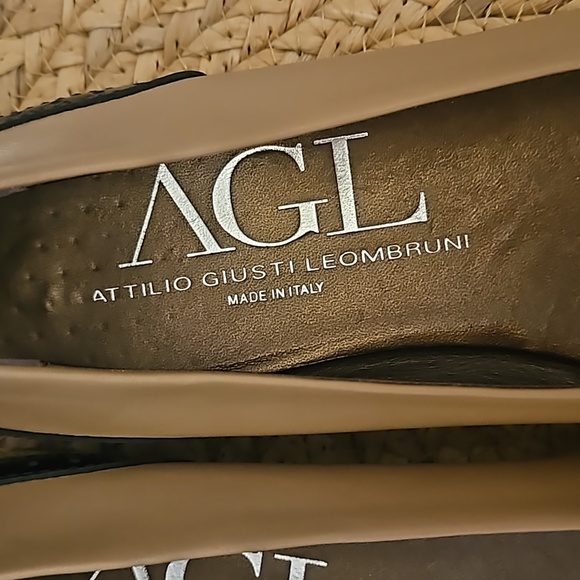 AGL | Women's Black Carmel Leather Dara Cap Toe Ballet Flats with Bow Sz 9.5 - Picture 6 of 13